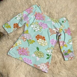 Manuel Canovas Floral 3/4 Sleeve Double Scoopneck Top - Size US 8/10